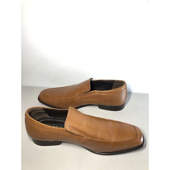 Quirelli Brown Leather Slip On Square Toe Dress Loafers Shoes Men Sz 29/11.5M US - Picture 12 of 16